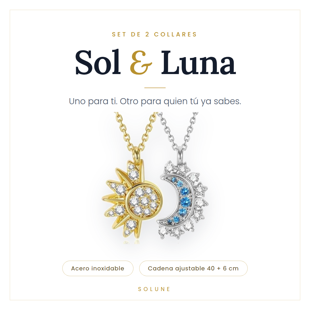 Set de Collares Sol y Luna para Parejas