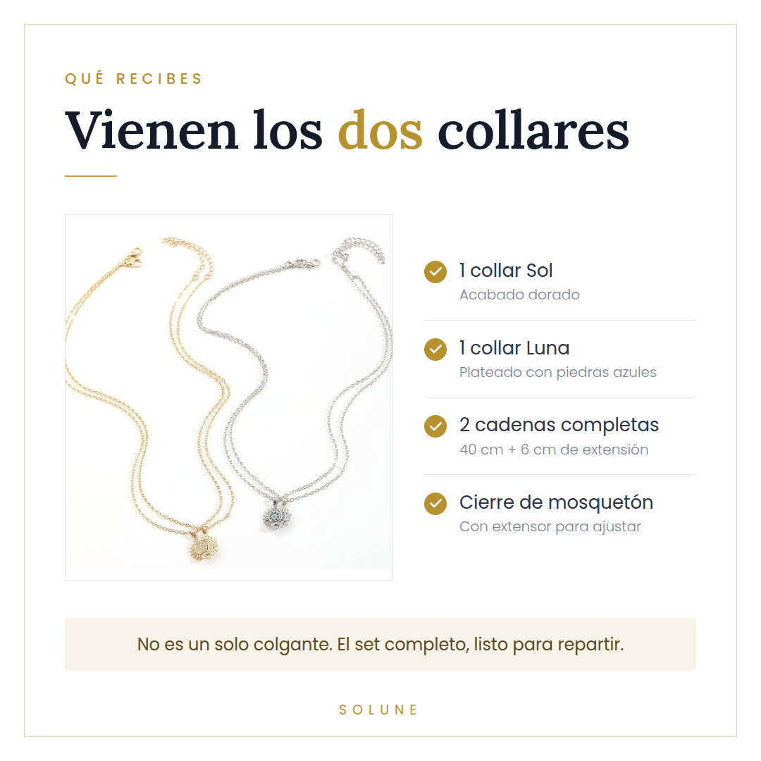 Set de Collares Sol y Luna para Parejas